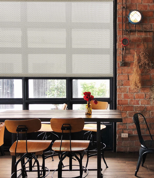 restaurant elegant roman shade